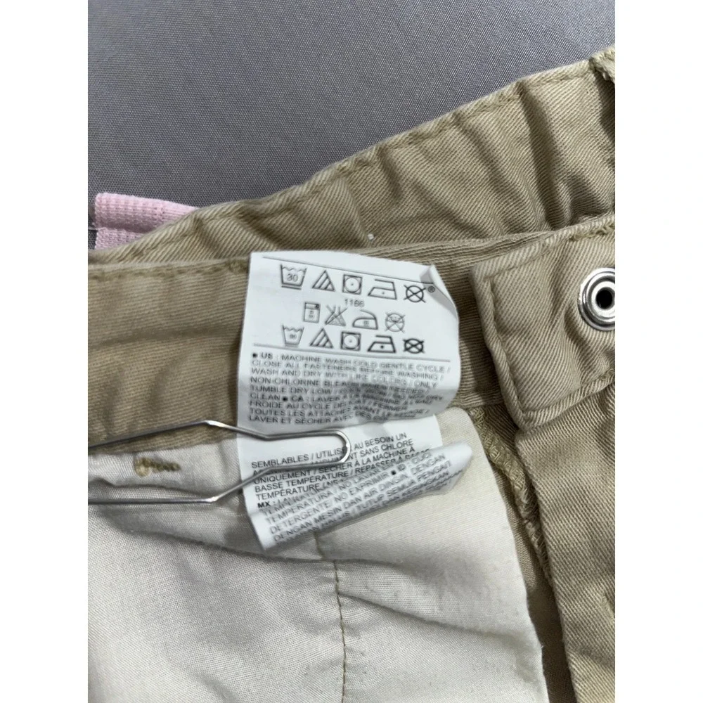Old Navy Chino Shorts Girls 7 Beige Cotton Stretch Standard Fit Flat Front‎